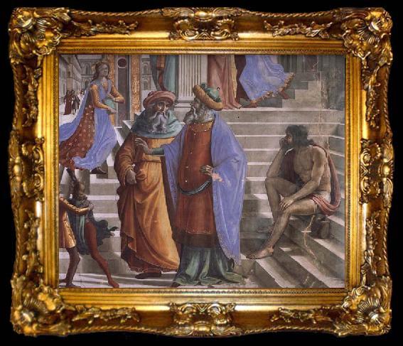 framed  Domenicho Ghirlandaio Details of Tempelgang Marias, ta009-2